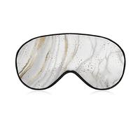 Masque de sommeil Masque pour les yeux de sommeil en marbre gris doré avec sangle réglable Art fluide abstrait Couverture douce pour les yeux pour bloquer les lumières