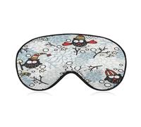 Masque de sommeil, masque pour les yeux en soie avec branche d'arbre de hibou blanc avec sangle réglable pour dormir, couverture d'ombrage pour les yeux, bloque la lumière, réduit les yeux gonflés, ca