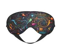 Masque de sommeil mathématiques et physique pour homme et femme - Masque pour les yeux double face avec sangle réglable, doux et soyeux, bloquant la lumière et respirant, pour voyage, sieste, travail