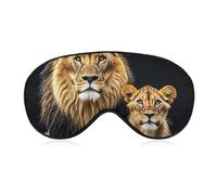 Masque de sommeil Mère Lion et jeune lion Masque de sommeil avec sangle réglable pour les yeux Masque de voyage pour les yeux Cache-yeux Doux Patchs pour dormir Yoga