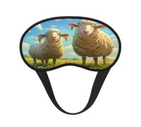 Masque de sommeil Mère Mouton et petit mouton dans la prairie, doux et confortable pour homme, femme, masque de sommeil confortable