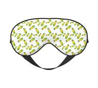 Masque de sommeil mignon à feuilles vertes en maïs, masques pour les yeux pour dormir double face, masques de sommeil pour homme et femme, couvre-yeux occultants pour dormir, voyage