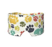 Masque de sommeil mignon coloré avec empreintes de pattes de chien - Bandeau réglable pour le yoga et les voyages, garde au chaud et confortable