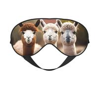 Masque de sommeil mignon d'alpaga dans la brume - Masque de sommeil double face pour homme et femme - Occultant pour dormir et voyager