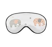 Masque de sommeil mignon éléphants endormis sommeil masque pour les yeux bandeau avec sangle réglable belle bande dessinée animal doux couverture pour les yeux pour bloquer les lumières