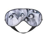 Masque de sommeil mignon imprimé pingouin 1 avec sangle réglable doux pour les voyages en avion, relaxation, yoga, sieste et méditation