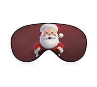 Masque de sommeil mignon Père Noël pour homme et femme avec sangle réglable - Doux et respirant - Occultant - Antidérapant - Essentiels de voyage