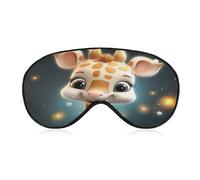 Masque de sommeil mignon petite girafe BlockLight Masque de sommeil pour les yeux Masque de sommeil de nuit confortable Masque de voyage ultra-léger pour femmes et hommes