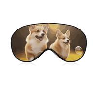 Masque de sommeil mignon pour homme et femme Corgi avec sangle réglable - Doux et respirant - Occultant - Antidérapant - Essentiels de voyage