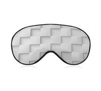Masque de sommeil minimaliste à carreaux blancs pour homme et femme avec sangle réglable pour voyage, yoga, sieste, travail