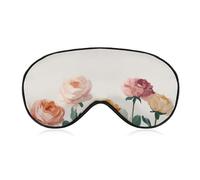 Masque de sommeil minimaliste pour les yeux avec roses roses, pêche, crème, rose, masque de sommeil pour homme et femme, sangle réglable, pour voyage, yoga, sieste, travail