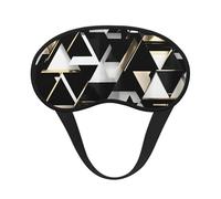 Masque de sommeil moderne moderne noir blanc doré triangle imprimé réglable pour dormir, confortable, sans pression et respirant