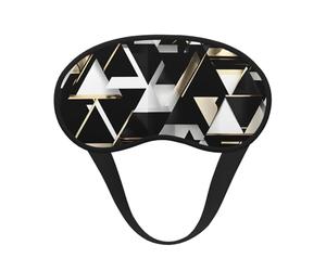 Masque de sommeil moderne moderne noir blanc doré triangle imprimé réglable pour dormir, confortable, sans pression et respirant