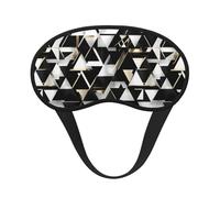Masque de sommeil moderne noir blanc doré triangle imprimé unisexe occultant masque de sommeil confortable pour voyage, méditation, sommeil voyage