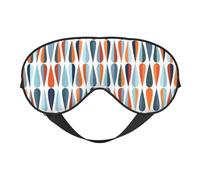 Masque de sommeil moderne rétro du milieu du siècle avec formes de goutte, blocage de la lumière, cadeaux essentiels de voyage pour femmes et hommes