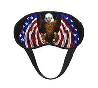 Masque de sommeil motif aigle patriotique drapeau des États-Unis, doux et respirant, bande élastique, convient pour les voyages et le camping.