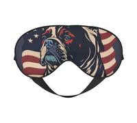 Masque de sommeil motif bouledogue patriotique - Masque de sommeil double face pour homme et femme - Occultant pour dormir et voyager