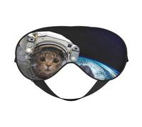 Masque de sommeil motif chat astronaute, masque de sommeil double face, masque de sommeil pour homme et femme, masque occultant pour dormir, voyage