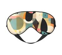 Masque de sommeil motif chat d'art moderne du milieu du siècle pour homme et femme - Masque pour les yeux double face avec sangle réglable, doux et soyeux, bloque la lumière et respirant, pour voyage