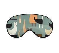 Masque de sommeil motif chats art moderne du milieu du siècle, masque pour les yeux bloquant la lumière, confortable et doux, couverture des yeux avec bande élastique, convient pour les hommes et les