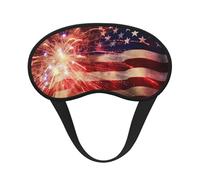 Masque de sommeil motif drapeau américain Fireworks - Doux et confortable - Avec sangle réglable - Occultant - Pour femmes, filles, hommes - Pour voyage, yoga, sieste, travail
