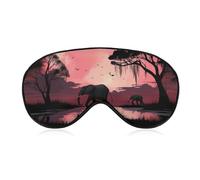 Masque de sommeil motif éléphant lune doux et confortable avec sangle réglable pour homme femme travail voyage