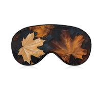 Masque de sommeil motif feuille d'érable pour femmes et hommes avec sangle réglable - Masque occultant doux et respirant - Antidérapant - Essentiels de voyage