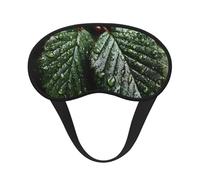 Masque de sommeil motif feuilles de rosée - Doux et respirant - Bande élastique - Convient pour les voyages et le camping.