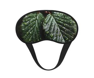 Masque de sommeil motif feuilles de rosée - Doux et respirant - Bande élastique - Convient pour les voyages et le camping.