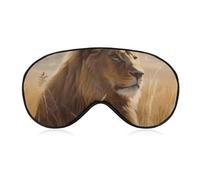 Masque de sommeil motif lion de prairie, masque pour les yeux bloquant la lumière, confortable et doux, couverture des yeux avec bande élastique, convient pour les hommes et les femmes, convient pour