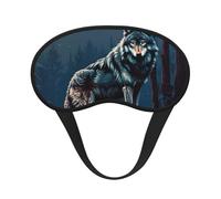 Masque de sommeil motif loup avec imprimé - Couverture souple pour les yeux - Sans pression pour dormir - Masques pour les personnes dormant sur le côté
