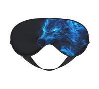 Masque de sommeil motif loup de feu bleu glacier, masque de sommeil double face, masque de sommeil pour homme et femme, masque occultant pour dormir, voyage