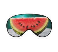 Masque de sommeil motif pastèque avec smiley avec sangle réglable pour les yeux - Masque de voyage pour les yeux - Patchs doux pour le sommeil et le yoga