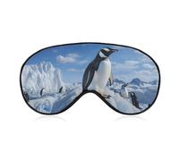 Masque de sommeil motif pingouin Snow Mountain - Masque de sommeil pour homme et femme - Réglable - Masque de sommeil occultant mignon