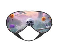 Masque de sommeil motif tête de mort de tournesol rose brume, masque de sommeil double face, masque de sommeil pour homme et femme, masque occultant pour dormir, voyage