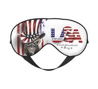 Masque de sommeil motif tête de mort patriotique - Masque de sommeil double face pour homme et femme - Occultant pour dormir et voyager