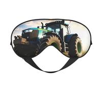 Masque de sommeil motif tracteur agricole pour homme et femme, masque pour les yeux double face avec sangle réglable, doux au toucher soyeux, bloque la lumière et respirant, pour voyage, sieste