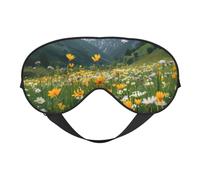 Masque de sommeil Mountain Daisy Meadow - Masque de sommeil double face pour homme et femme - Occultant pour dormir et voyager