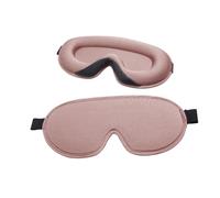 Masque de Sommeil, Mousse à Mémoire de Masque pour les Yeux Améliorée, Sommeil 3D Oculaire, ajusté et Confortable avec une Sangle Réglable, Respirante et Douce pour Dormir, Yoga, Voyager (Or rose)