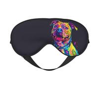 Masque de sommeil néon Pop Art Pitbull pour dormir double face, masque de sommeil pour homme et femme, masque occultant pour dormir, voyage