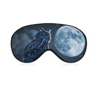 Masque de sommeil nocturne avec motif hibou et lune, cache-yeux bloquant la lumière, bandeau avec sangle réglable pour femmes et hommes