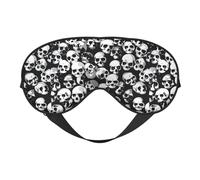 Masque de sommeil noir à imprimé tête de mort, couverture douce et respirante pour les voyages, le travail de nuit et la méditation
