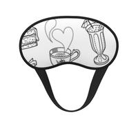 Masque de sommeil noir à imprimé thé de l'après-midi, masque de sommeil pour les yeux pour homme et femme pour une obscurité totale, réduit les gonflements des yeux