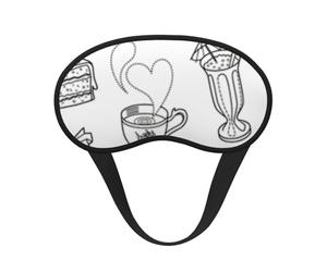 Masque de sommeil noir à imprimé thé de l'après-midi, masque de sommeil pour les yeux pour homme et femme pour une obscurité totale, réduit les gonflements des yeux