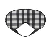Masque de sommeil noir et blanc à carreaux bloquant la lumière pour les yeux de nuit Cadeau essentiel pour homme et femme