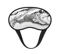Masque de sommeil noir et blanc à imprimé marbre, masque de sommeil pour les yeux pour homme et femme pour une obscurité totale, réduit les gonflements des yeux