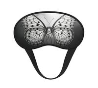 Masque de sommeil noir et blanc avec imprimé papillon 1 pour dormir en avion, masque de sommeil en polyester pour la maison et les voyages