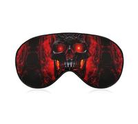 Masque de sommeil noir et rouge à motif tête de mort pour homme et femme avec sangle réglable - Masque occultant doux et respirant - Antidérapant - Essentiels de voyage