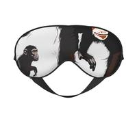 Masque de sommeil noir Gibbon imprimé singe pour homme et femme - Masque de nuit doux et respirant