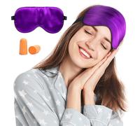 Masque de Sommeil Nuit Soie, 100% Soie Naturelle Occultant Ultra-Douce Voyage Yeux pour Dormir (1 Pack - Violet)